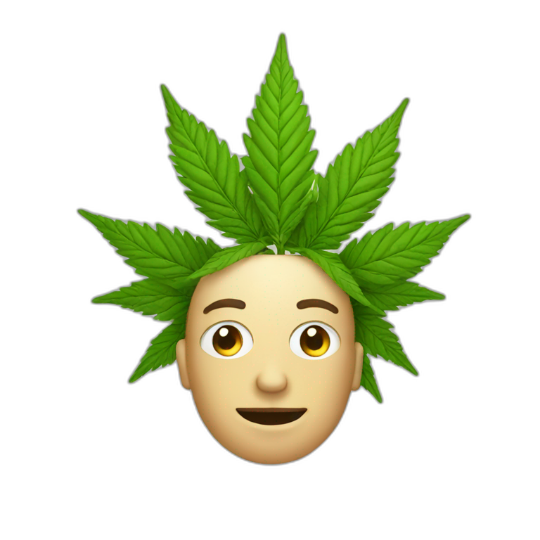 cannabis avec yeux emoji