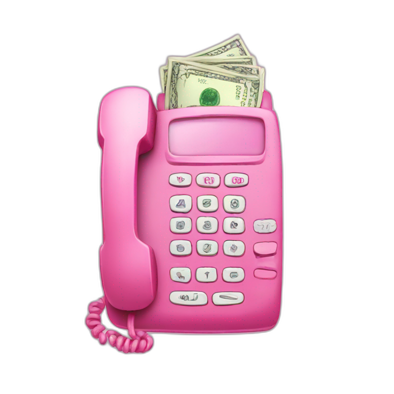 pink phone money emoji