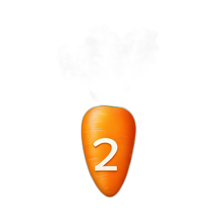 carrot shaped like the number 2 emoji