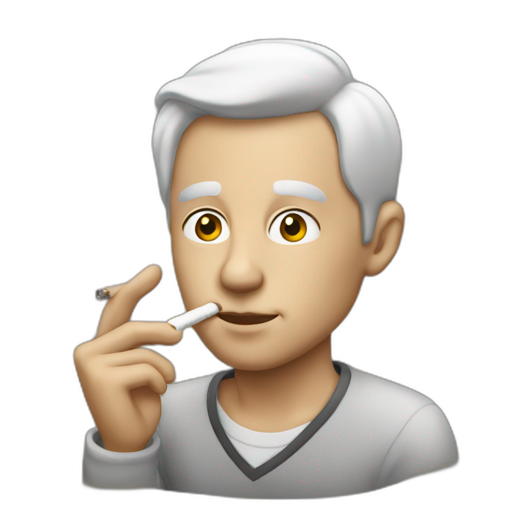 White man smoking emoji