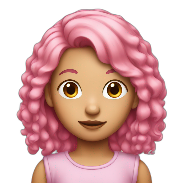 a girl with pink hair emoji