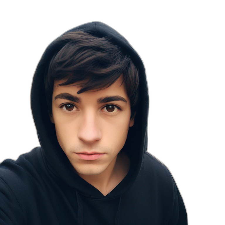 mysterious guy in black hoodie emoji