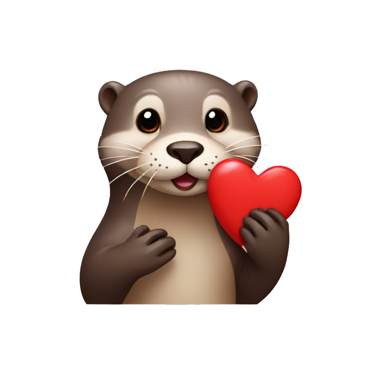 otter making a red heart emoji
