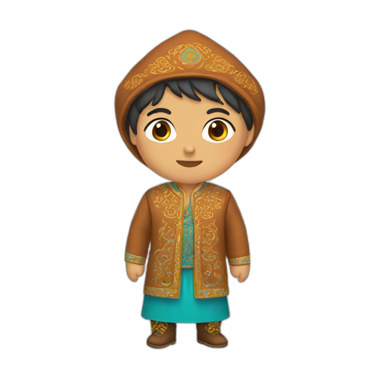 Kazakh with Kazakh clothes emoji