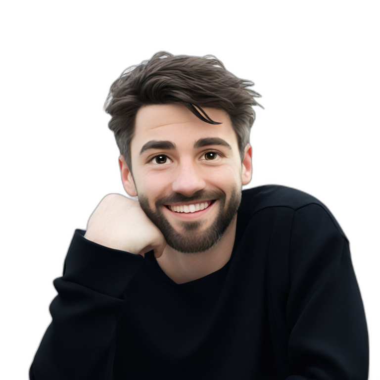 smiling guy with short hair emoji