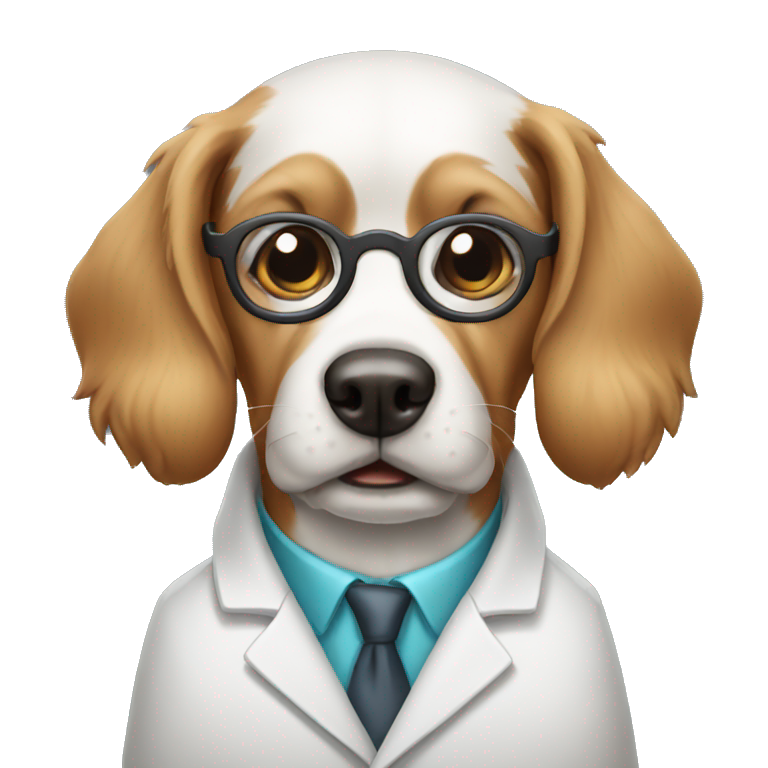 dog that looks like scientist  emoji