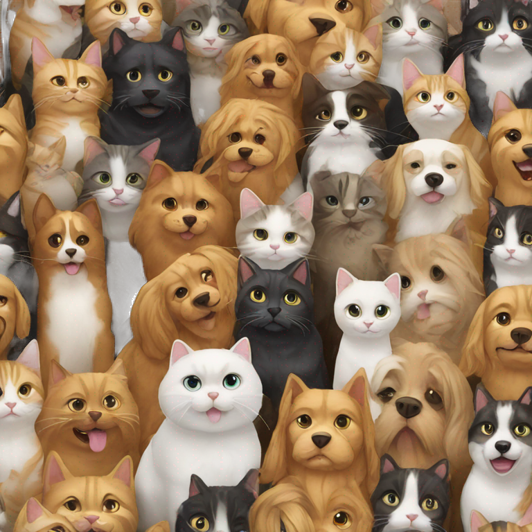 many cat & many dog emoji