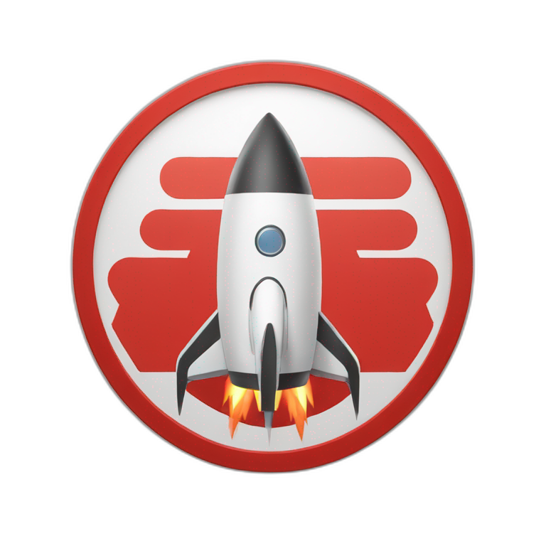round red outline sign no entry for rocket rockets emoji