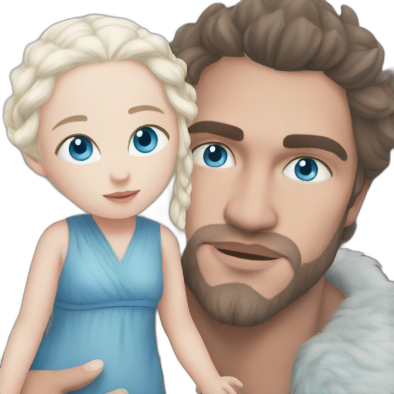 Daenerys and baby boy with blue eyes emoji