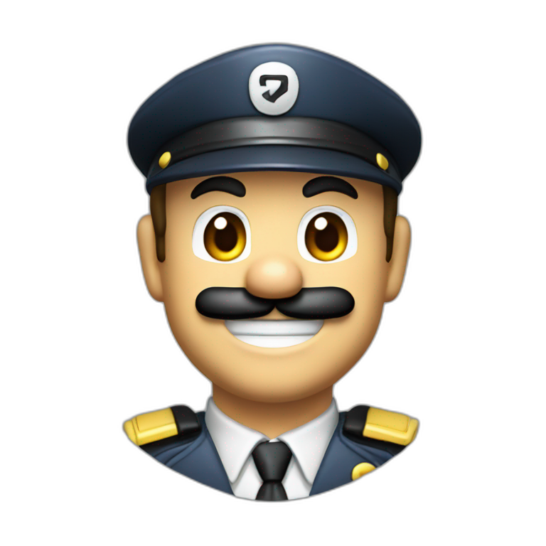 mario bros security guard smile head only emoji