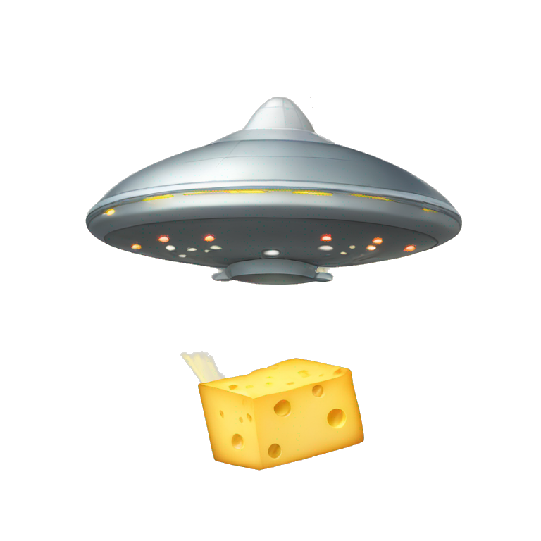 ufo abducting cheese emoji