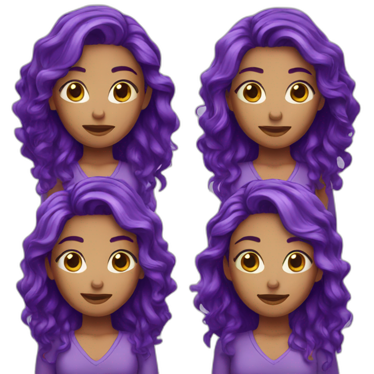 Purple hair emoji