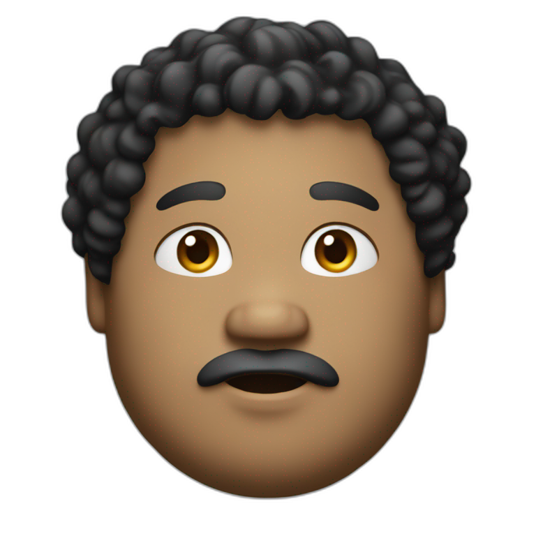Fat man with curly black hair emoji