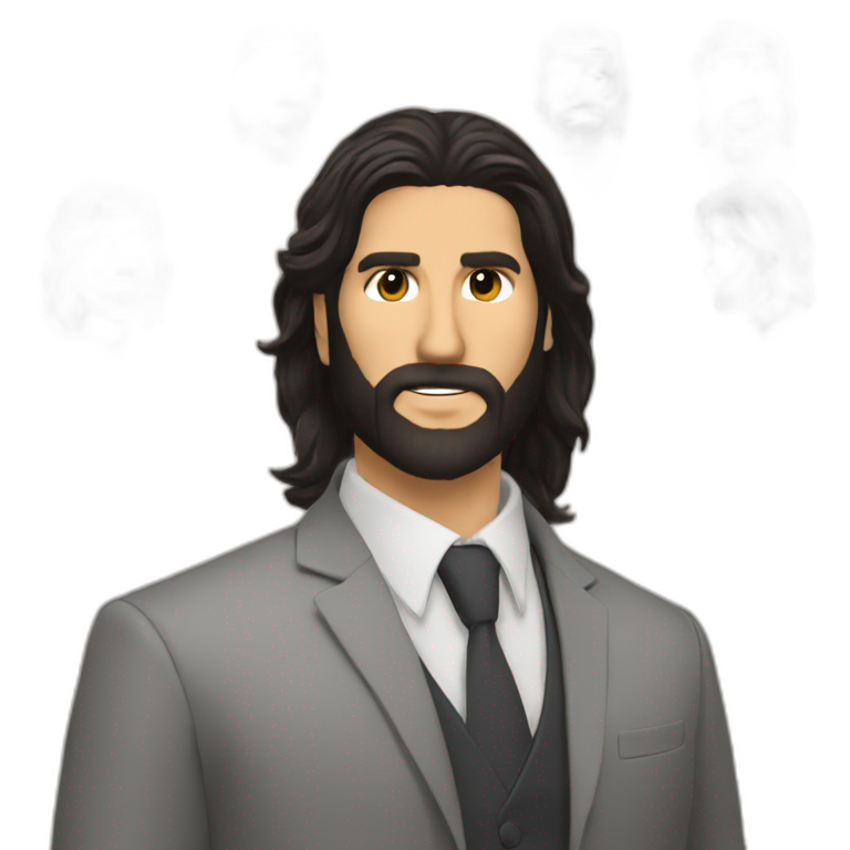 Kayvan Novak long hair long beard emoji