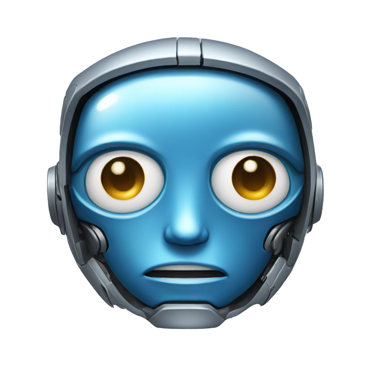 robot face with blue eyes  emoji