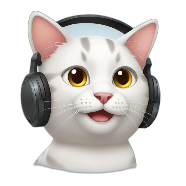 Cat listen music emoji