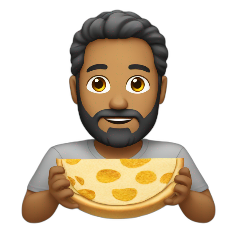 Big Sri Lanka Guy with full beard is eating Tortilla emoji