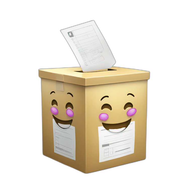 ballot box is laughing emoji