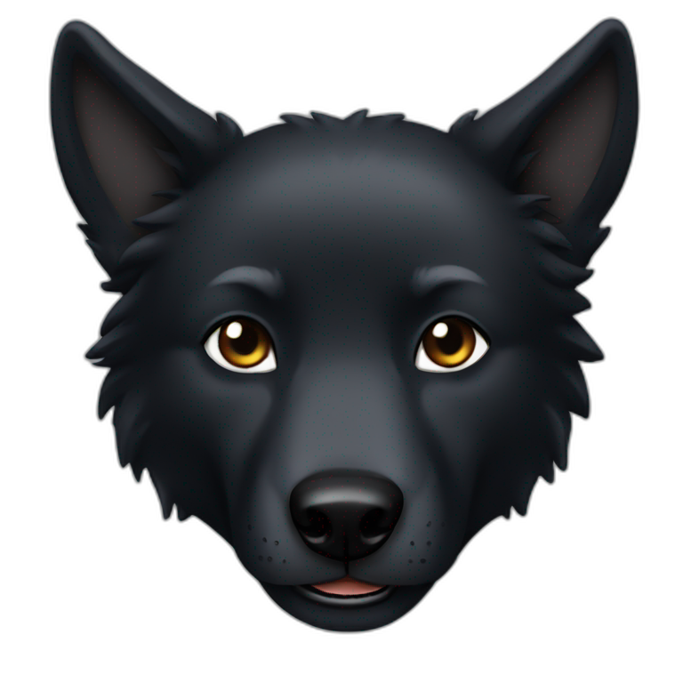 black wolf cute emoji