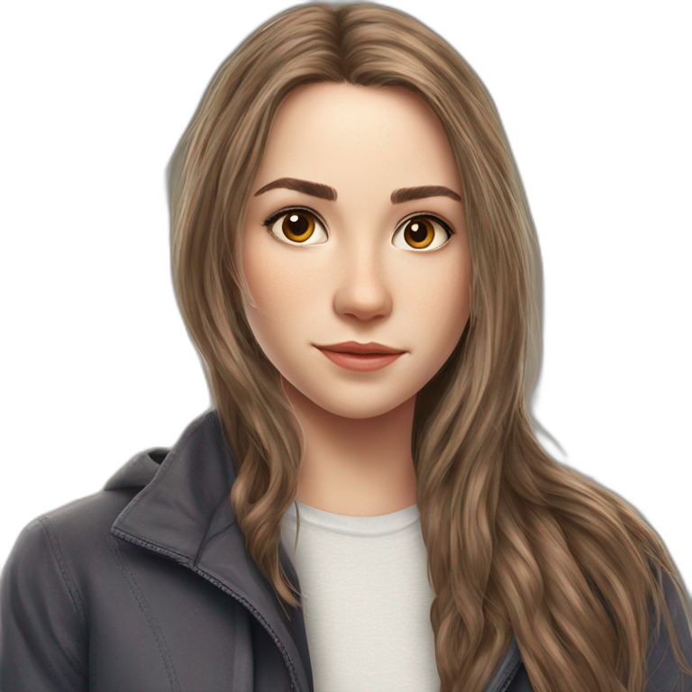 brown-eyed girl in jacket emoji