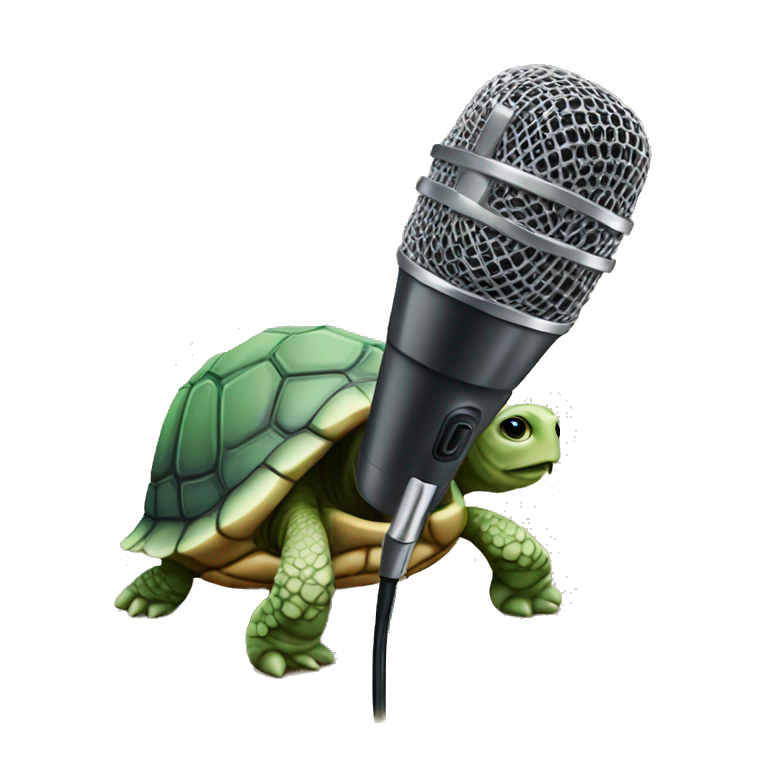 Turtle with microphone emoji AI Emoji Generator