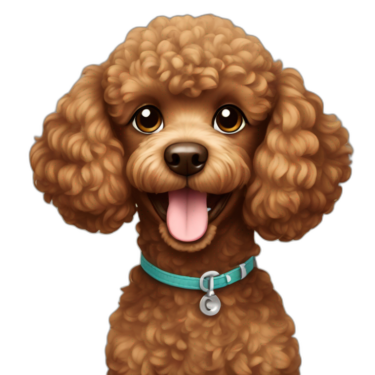 brown mini poodle smiling emoji