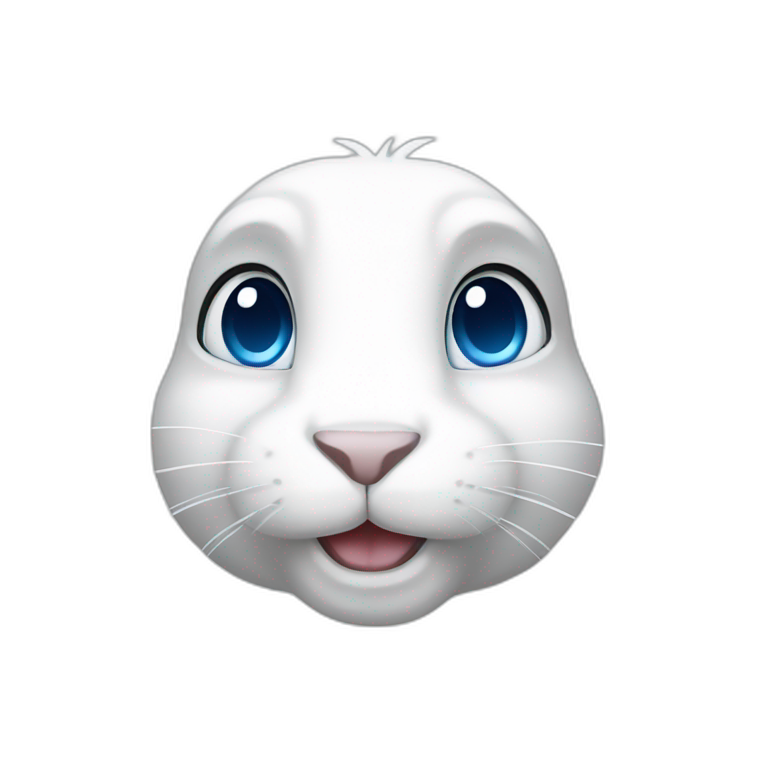 Rabbit White with bleu eyes emoji