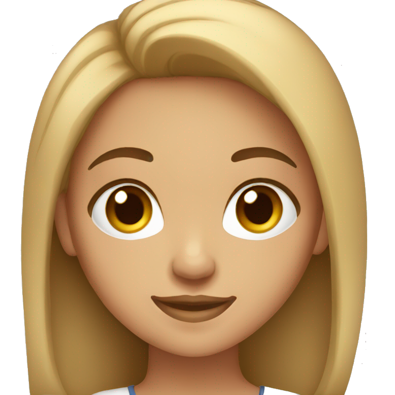 a light skin girl with brown eye smiling  emoji