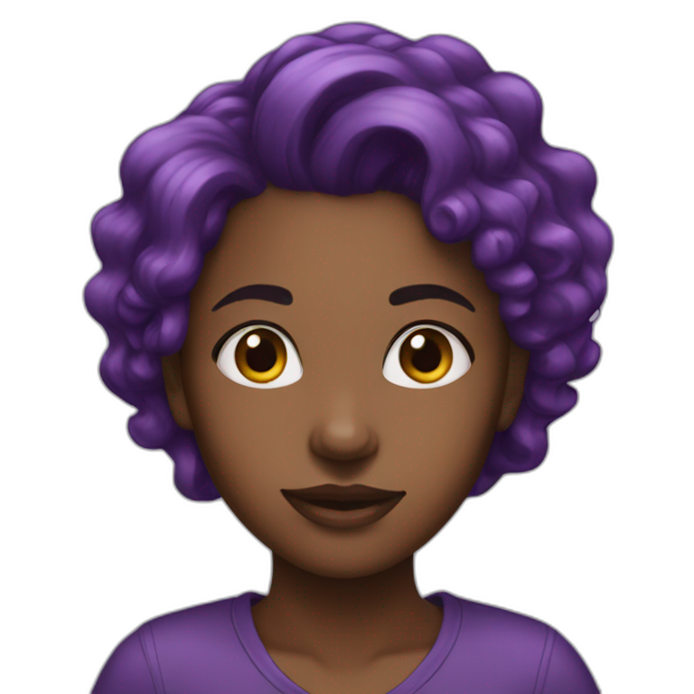 Black girl purple hair emoji