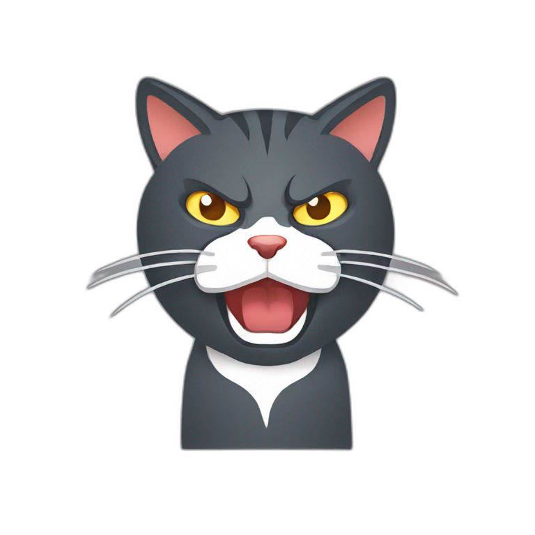 angry cat, simple minimalistic flat vector emoji
