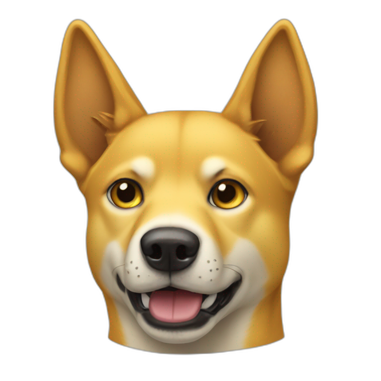 yellow dog that looks like a dingo emoji