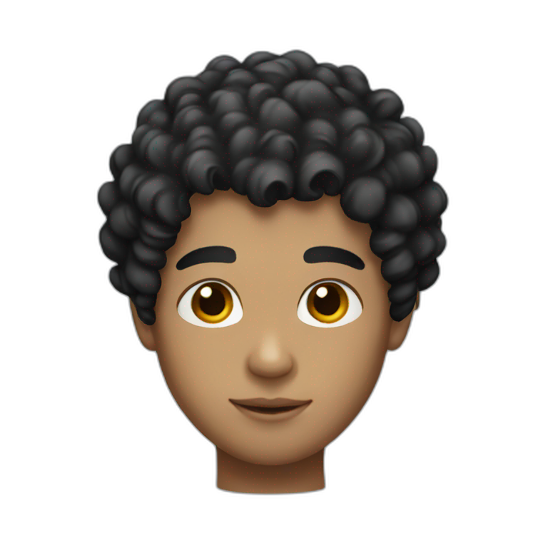 boy with black curly hair  emoji
