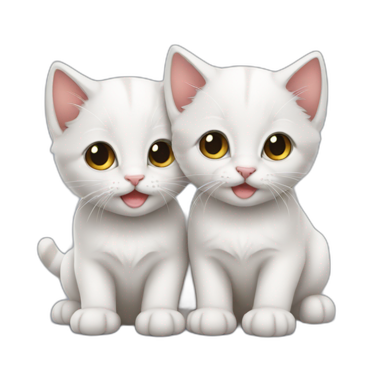 two kittens love emoji