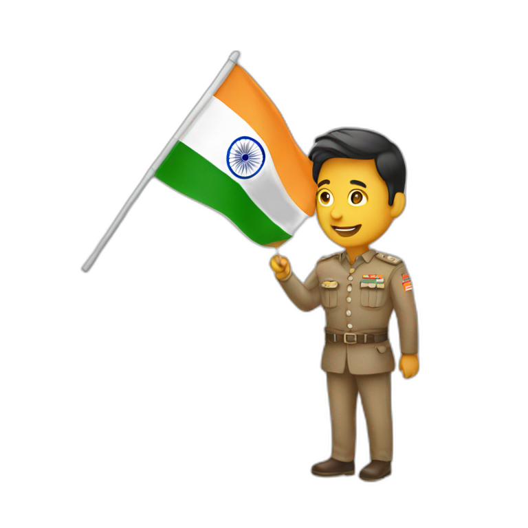 Man holding india flag emoji