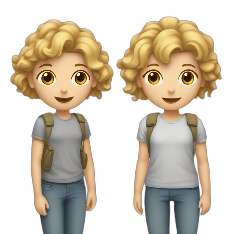 2 adolescents qui se tiennent à côté emoji