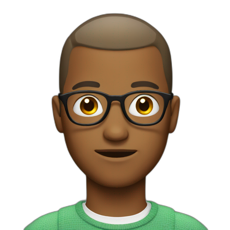 Buzz cut man with glasses emoji