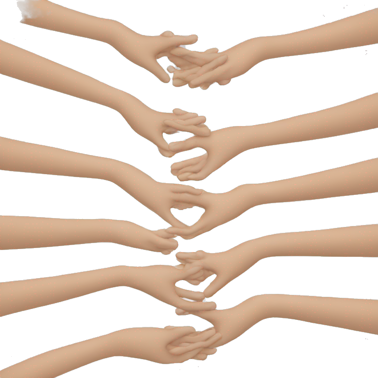 6 hands forming support emoji
