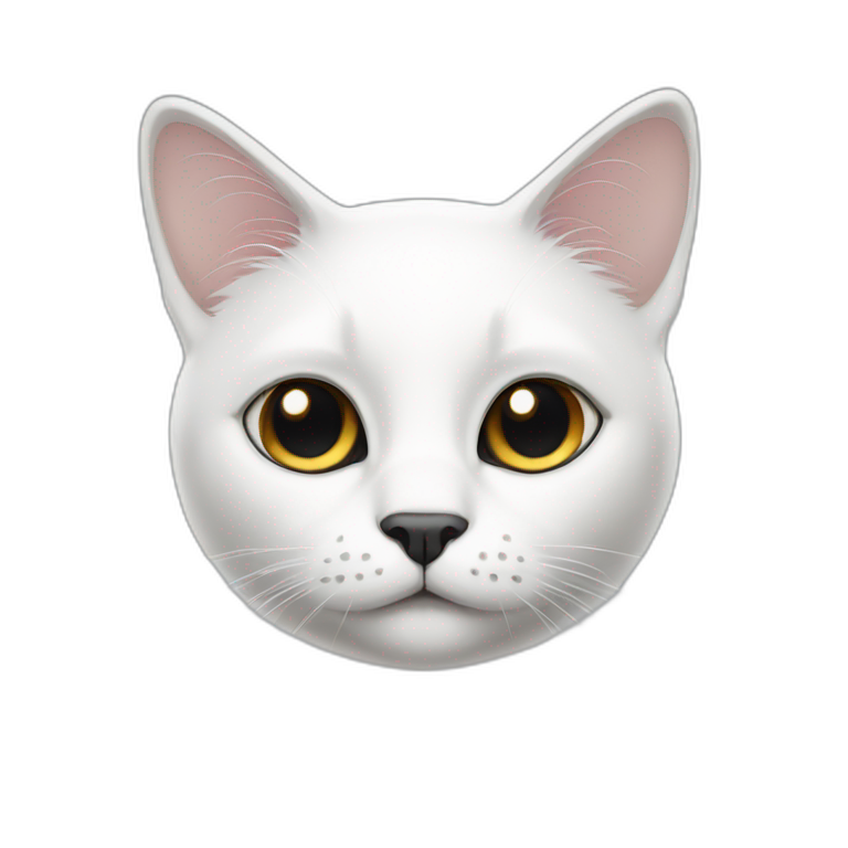 White Cat with black ears emoji