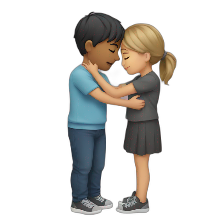  boy and girl kissing and huging emoji