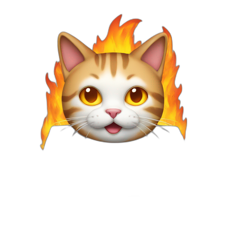 cat fire computer emoji