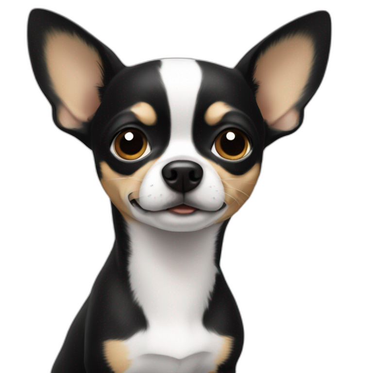 Chihuahua black white emoji