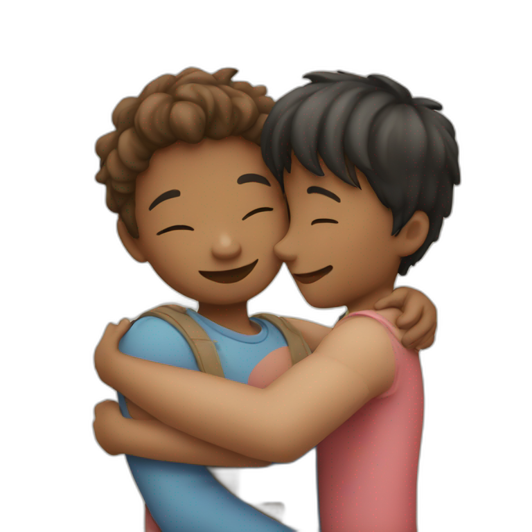 Boy and girl hug emoji