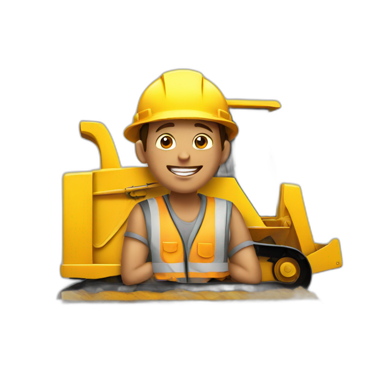 construction worker in bulldozer emoji