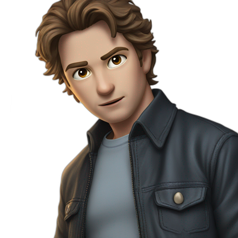 brown-haired boy in black jacket emoji