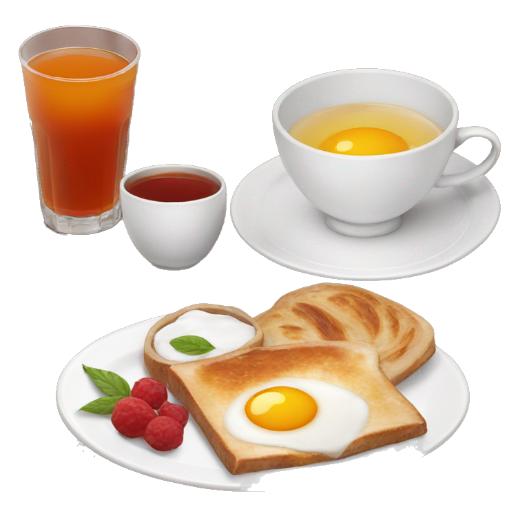 Turkish breakfast with Turkish tea emoji