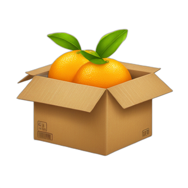 cardboard box of citrus emoji