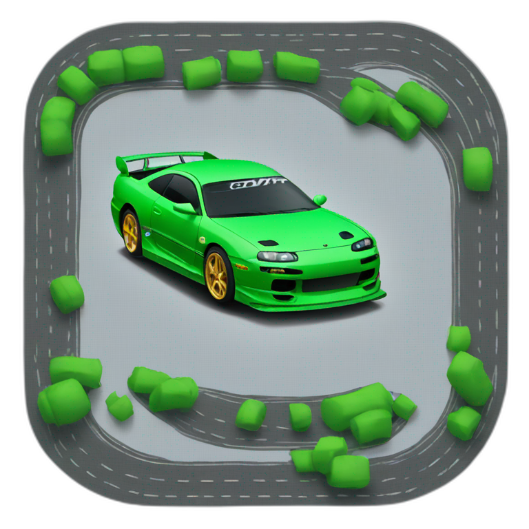 car green on circuit drift emoji