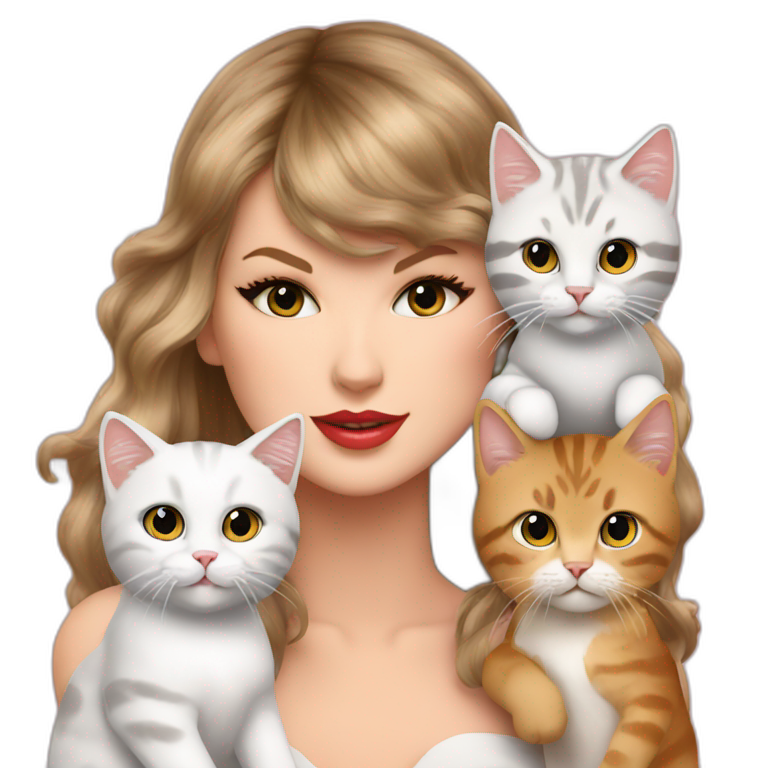 taylor swift & her 3 cats emoji