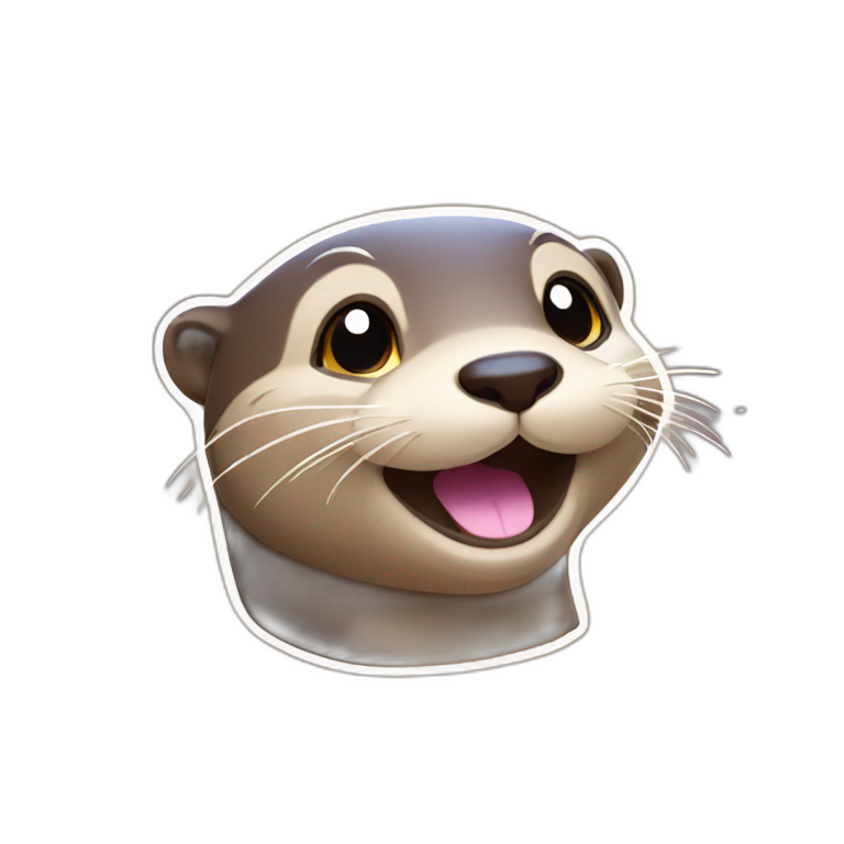 smiling otter with sparkles emoji