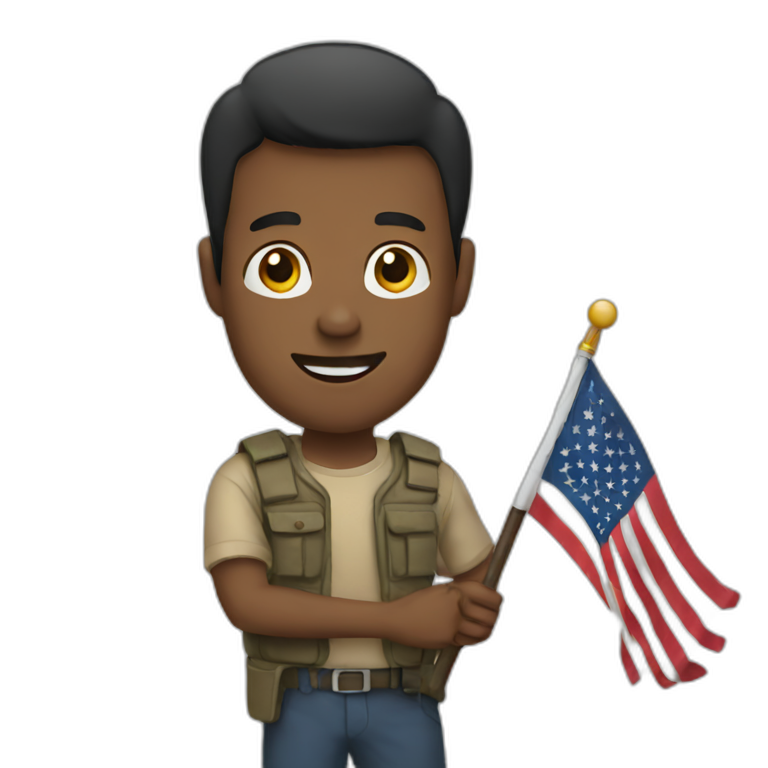 man holding a flag emoji
